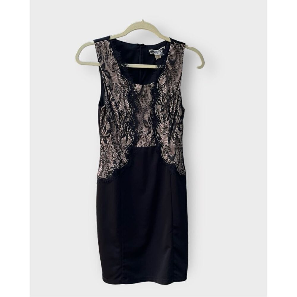 Nikibiki Women’s S Black and Taupe Lace Dress